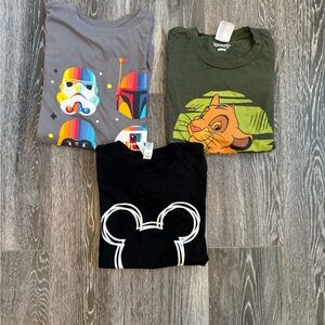 Kids Graphic T-Shirts Set - Star Wars, Lion King, Mickey Mouse